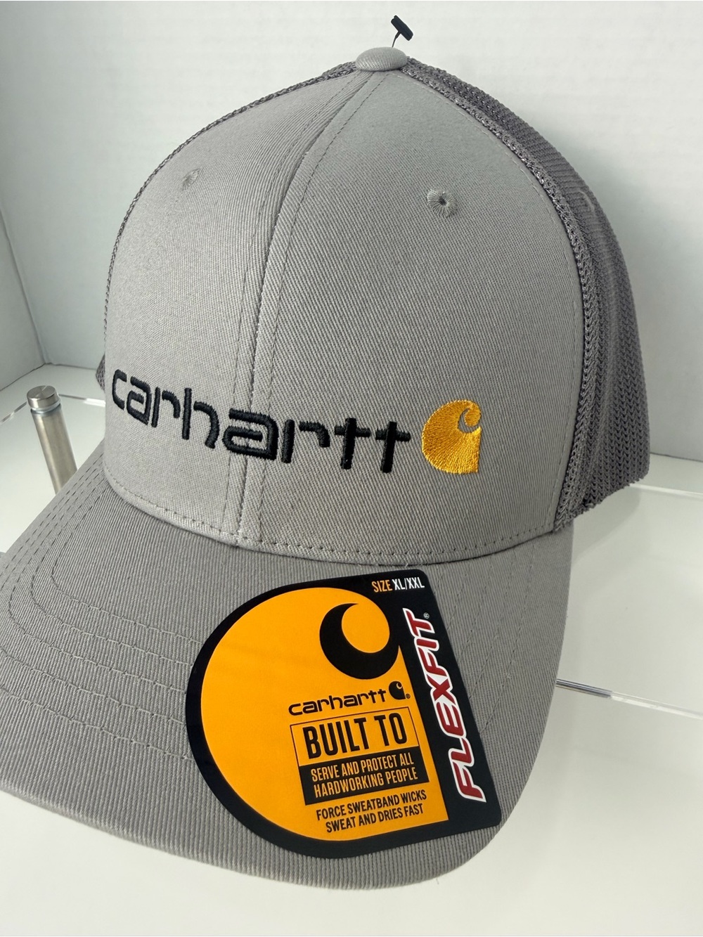Carhartt Rugged Flex Fitted Mesh Back Cap Gray XL/XXL NWT AH5353-M